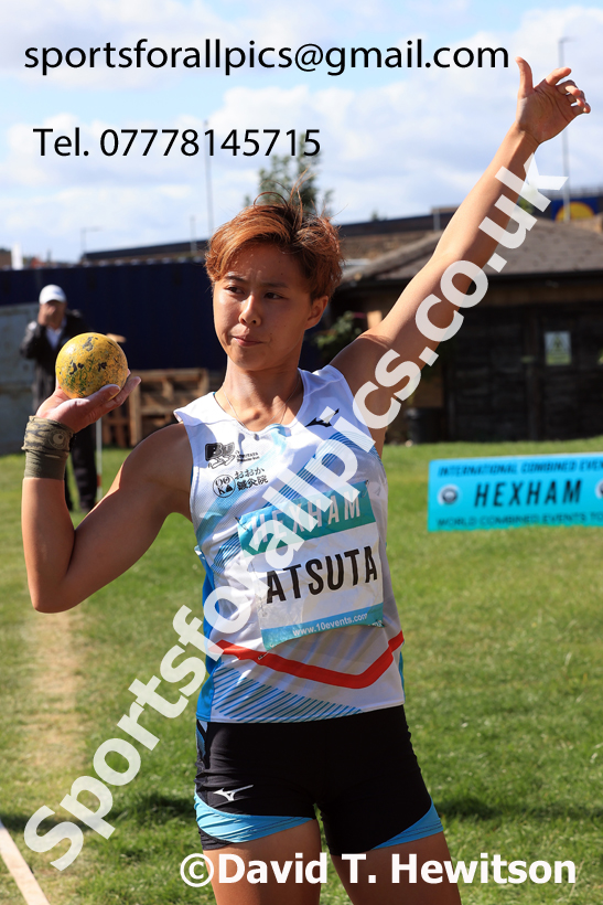 Heptathlon shot putt, 2025 EAP International Combined Events, Hexham, Northumberland.  Photo: David T. Hewitson/Sports for All Pics